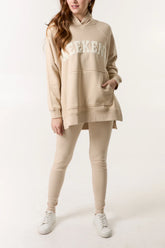 Cotton 2 Piece Lounge Set "Weekend" Stone